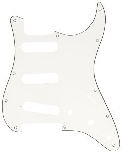 Genuine Fender Stratocaster/Strat 3-Ply 11-Hole SSS Guitar Pickguard - WHITE
