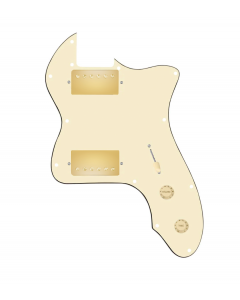 920D Custom 72 Thinline Tele Loaded Pickguard With Gold Cool Kids Humbuckers, Aged White Knobs, and Aged White Pickguard