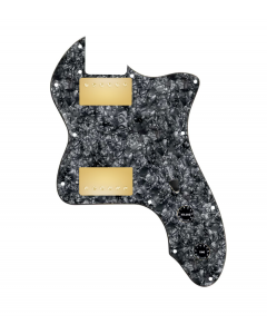 920D Custom 72 Thinline Tele Loaded Pickguard With Gold Cool Kids Humbuckers, Black Knobs, and Black Pearl Pickguard