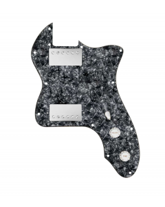 920D Custom 72 Thinline Tele Loaded Pickguard With Nickel Cool Kids Humbuckers, White Knobs, and Black Pearl Pickguard