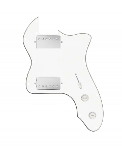 920D Custom 72 Thinline Tele Loaded Pickguard With Nickel Cool Kids Humbuckers, White Knobs, and White Pickguard