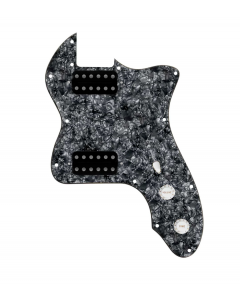 920D Custom 72 Thinline Tele Loaded Pickguard With Uncovered Cool Kids Humbuckers, White Knobs, and Black Pearl Pickguard