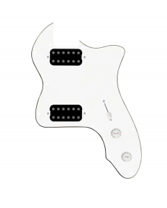 920D Custom 72 Thinline Tele Loaded Pickguard With Uncovered Cool Kids Humbuckers, White Knobs, and White Pickguard