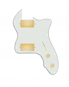 920D Custom 72 Thinline Tele Loaded Pickguard With Gold Roughneck Humbuckers, Aged White Knobs, and Parchment Pickguard