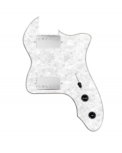 920D Custom 72 Thinline Tele Loaded Pickguard With Nickel Roughneck Humbuckers, Black Knobs, and White Pearl Pickguard
