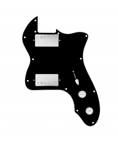 920D Custom 72 Thinline Tele Loaded Pickguard With Nickel Roughneck Humbuckers, White Knobs, and Black Pickguard