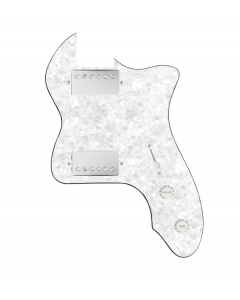 920D Custom 72 Thinline Tele Loaded Pickguard With Nickel Roughneck Humbuckers, White Knobs, and White Pearl Pickguard