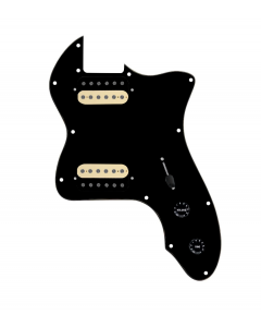 920D Custom 72 Thinline Tele Loaded Pickguard With Uncovered Roughneck Humbuckers, Black Knobs, and Black Pickguard