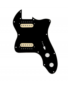 920D Custom 72 Thinline Tele Loaded Pickguard With Uncovered Roughneck Humbuckers, White Knobs, and Black Pickguard