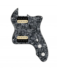 920D Custom 72 Thinline Tele Loaded Pickguard With Uncovered Roughneck Humbuckers, White Knobs, and Black Pearl Pickguard