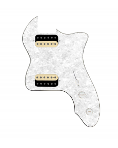 920D Custom 72 Thinline Tele Loaded Pickguard With Uncovered Roughneck Humbuckers, White Knobs, and White Pearl Pickguard