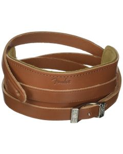 Genuine Fender Deluxe Vintage Adjustable Leather Guitar Strap - Brown
