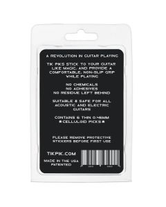 TIK PIK USA Stick-On Celluloid Guitar Picks, Black, 6-Pack, THIN