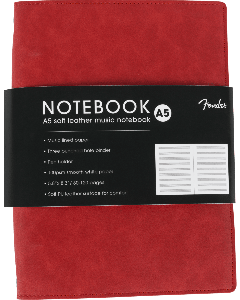 Genuine Fender Vegan Leather Music Note Book Gift, Dakota Red