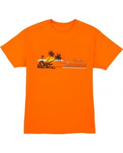 Fender Guitars Hang Loose Unisex T-Shirt, Orange, SMALL (S)