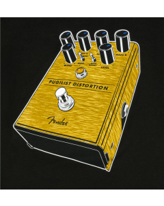 Genuine Fender Pugilist Guitar Effect Pedal T-Shirt, Black, XL, X-Large