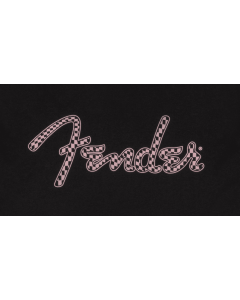 Fender Guitars Spaghetti Logo Wavy Checker Tee, Pink Checker, 2XL, XX-Large