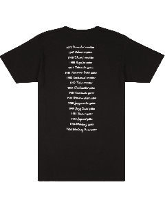 Fender Guitars Logo Date Back Tee, Black, XL, X-Large