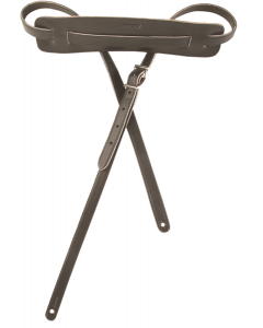 Genuine Gretsch Logo Vintage Leather Adjustable Guitar Strap (Black)