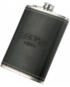 Gretsch Guitars 1883 Logo Flask, Stainless Steel & Black Leather, Musician Gift