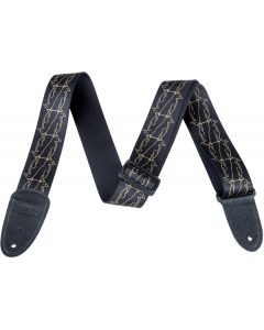 Genuine Gretsch Alternating Black and Gold Penguins Guitar Strap