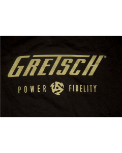 Gretsch Guitars Power & Fidelity Men's Tee Logo T-Shirt, Black, EXTRA LARGE (XL)