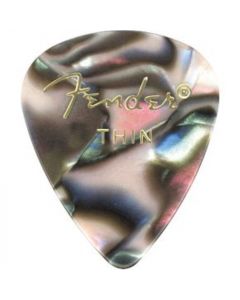 Fender 351 Premium Celluloid Guitar Picks - THIN ABALONE - 12-Pack (1 Dozen)