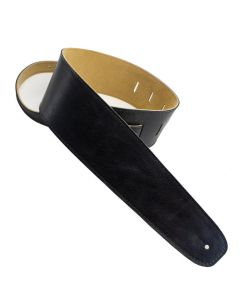 Henry Heller Capri Leather Series, 3.5" Wide Guitar Strap, Black