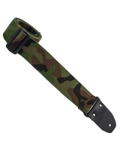 Henry Heller Woven Cotton, 2" Wide Guitar Strap, Green Camo/Camoflauge