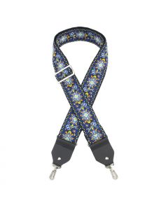 Henry Heller Deluxe Jacquard Banjo Strap, 2" Wide, Blue Multi-Color