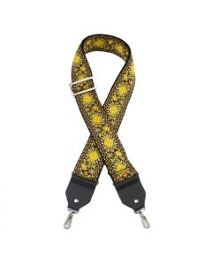 Henry Heller Deluxe Jacquard Banjo Strap, 2" Wide, Gold