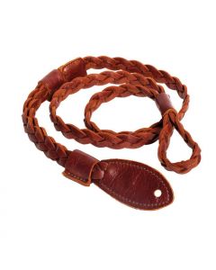 Henry Heller Thick Loop Braided Leather Series Mandolin Strap, Brown
