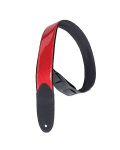 Henry Heller Glam Vinyl Series, 2" Wide Guitar Strap, Red Sparkle