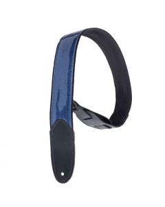 Henry Heller Glam Vinyl Series, 2" Wide Guitar Strap, Blue Sparkle