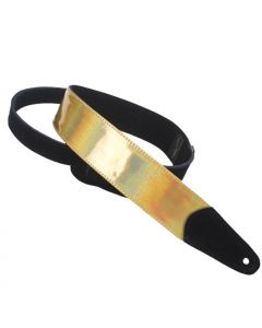 Henry Heller Glam Vinyl Series, 2" Wide Guitar Strap, Gold Sparkle