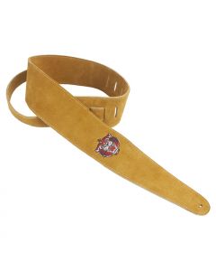 Henry Heller Leather Series, 2.5" Wide Guitar Strap, Embroidered Suede Tiger