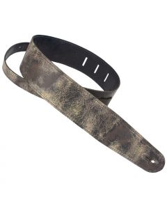 Henry Heller Weathered Leather Series, 2.5" Wide Guitar Strap, Distressed Black