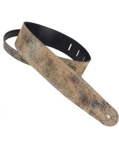 Henry Heller Weathered Leather Series, 2.5" Wide Guitar Strap, Distressed Brown