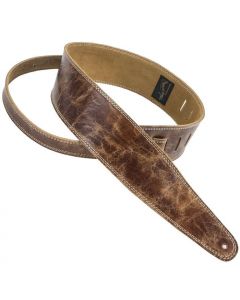Henry Heller Double-Stitched Leather, 2.5" Wide Guitar Strap, Peruvian Brown