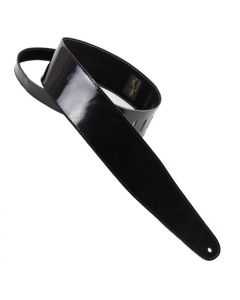 Henry Heller Leather Series, 2.5" Wide Guitar Strap, Shiny Patent Black