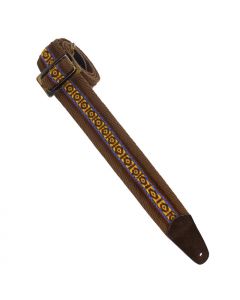 Henry Heller Herringbone Woven, 2" Wide Guitar Strap, Brown/Blue/Orange