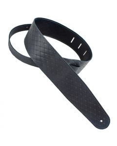 Henry Heller Deluxe Leather Guitar Strap, 2.5" Wide, Quilted Grey