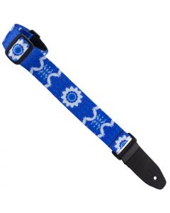 Henry Heller Kaleidoscope Series, 1.5" Wide Uke/Ukulele Strap, Blue/White