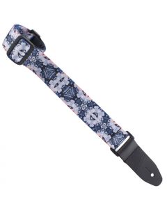 Henry Heller Kaleidoscope Series, 1.5" Wide Uke/Ukulele Strap, Grey/White