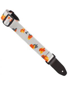 Henry Heller Kaleidoscope Series, 1.5" Wide Uke/Ukulele Strap, White/Orange