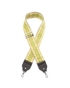 Henry Heller Vintage Series Jacquard Banjo Strap, 2" Wide, Lemon Lime
