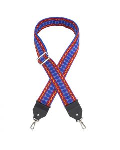 Henry Heller Vintage Series Jacquard Banjo Strap, 2" Wide, Blue/Red