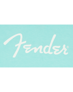 Genuine Fender Guitars Spaghetti Logo T-Shirt, Daphne Blue, L, LARGE