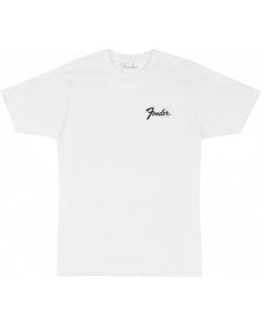 Genuine Fender Guitars Transition Logo Tee Shirt, White, Large (L)