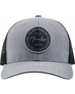 Fender Guitars Stratocaster 70th Anniversary Badge Hat, Gray Heather, One Size